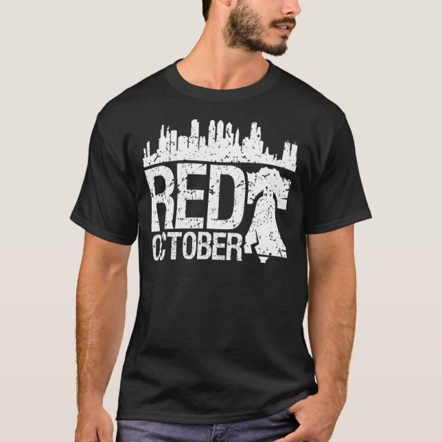 Camiseta Vintage Red October Philadelphia Skyline Ba (Anverso)