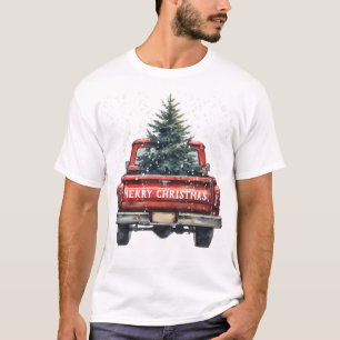 Camiseta Vintage Red Truck Merry Christmas
