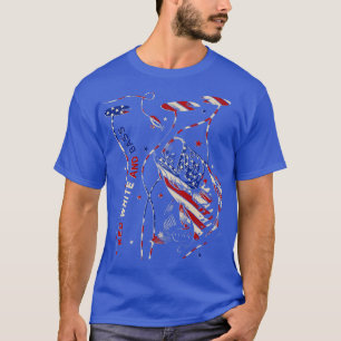 Camiseta Vintage Red White and Bass Fishing Largemouth Amer