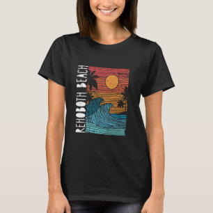 Camiseta Vintage Rehoboth Beach Delaware Sun Wave Palm Tree