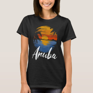 Camiseta Vintage Relajante Tropical Aruba Deteriorado Areno