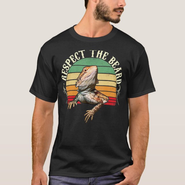 Camiseta Vintage Respect The Beard Bearded Dragon (Anverso)