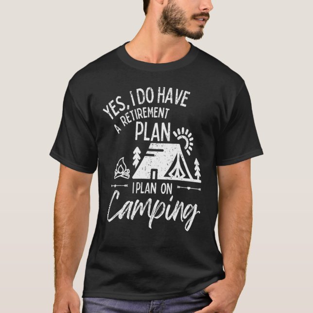 Camiseta Vintage Retirement Plan Camping Funny Retirement (Anverso)