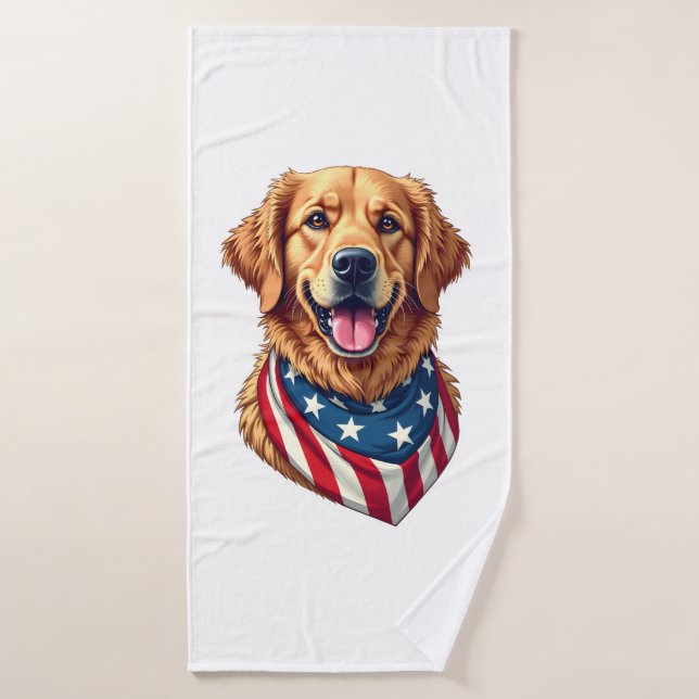 Camiseta Vintage Retriever Dorado Estrellas 4 (Toalla de baño)