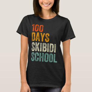 Camiseta Vintage Retro 100 Días De Chica Escolar Skibidi