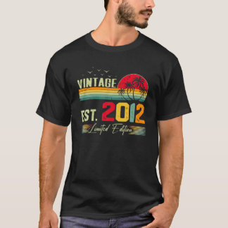 Camiseta Vintage Retro 10 Años De Edad 2012