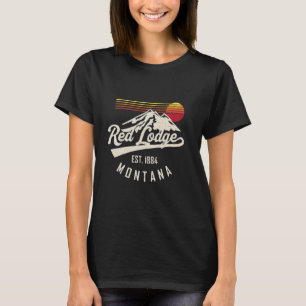 Camiseta Vintage Retro 1980 Sun And Mountain Red Lodge Mon