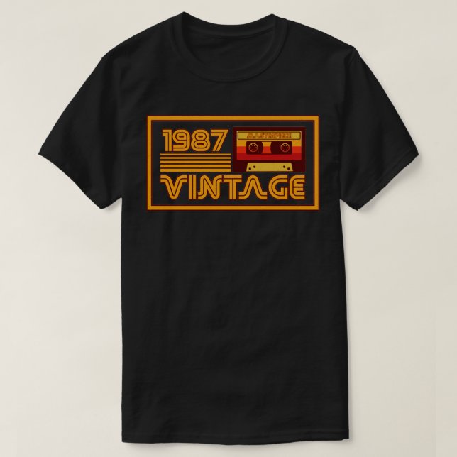 Camiseta Vintage Retro 1987 Masterpiece Cassette Tape (Diseño del anverso)