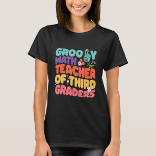 Camiseta Vintage Retro 60 Maestra Groovy Math de tercer año