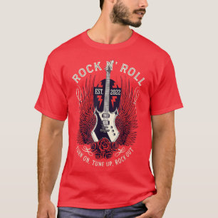 Camiseta Vintage Retro 80 Rock & Roll Music Guitarra Wings