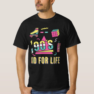 Camiseta Vintage Retro 90 Kid For Life 1990 años 90
