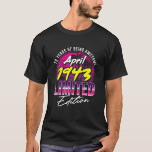 Camiseta Vintage Retro Abril 1943 Hombres Mujeres Nacidas E