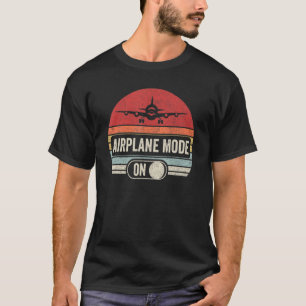 Camiseta Vintage Retro Airplane Mode Pilot
