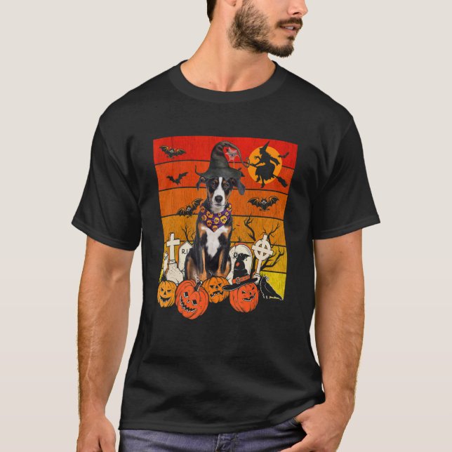 Camiseta Vintage Retro Appenzeller Sennenhund Witch Scary P (Anverso)