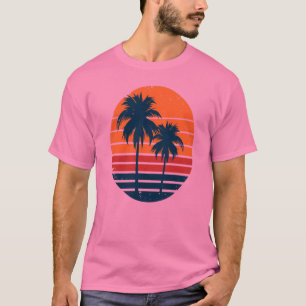Camiseta Vintage Retro Atardecer Palma Verano