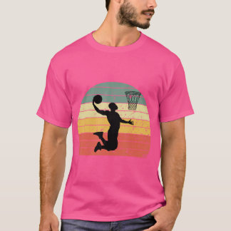 Camiseta Vintage Retro Basketball Dunk Shirt Sunset Colorfu