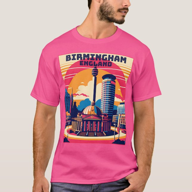 Camiseta Vintage Retro Birmingham England (Anverso)