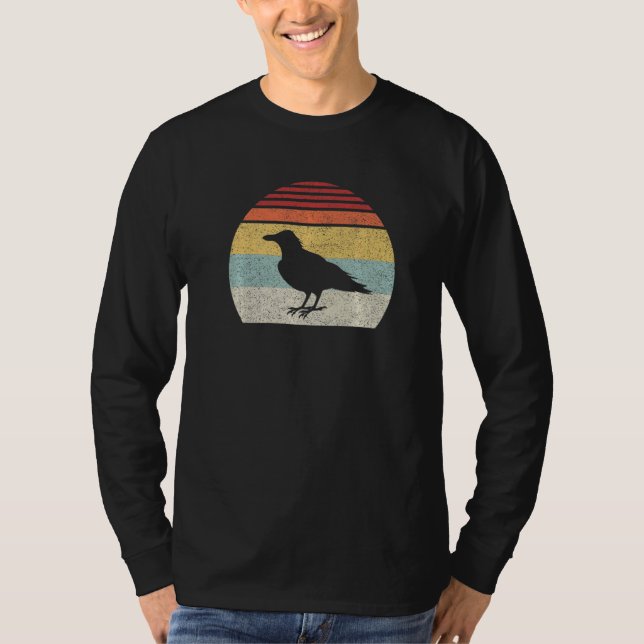 Camiseta Vintage Retro Black Crow Raven Bird  (Anverso)