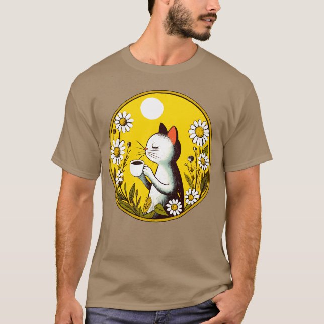 Camiseta Vintage Retro Cafe Cat retro (Anverso)