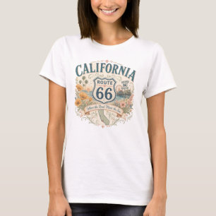 Camiseta Vintage Retro California Madre Carretera Costa