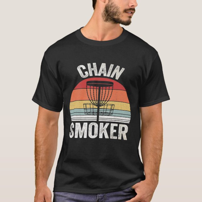 Camiseta Vintage Retro Chain Smoker Disc Golf (Anverso)