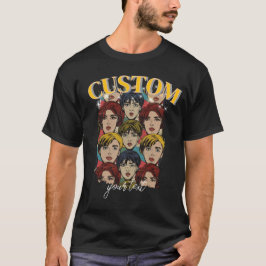 Camiseta Vintage Retro Character Collage Custom Text