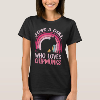 Camiseta Vintage Retro Chipmunk  Just A Girl Who Loves Chip