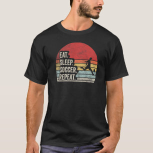 Camiseta Vintage Retro Come Sleep Soccer Repetir Fútbol