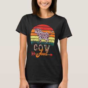 Camiseta Vintage Retro Cow Flowers Leopard Cow Mother'