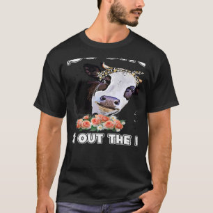 Camiseta Vintage Retro Cow Pun Moo Floral Heifer Farmer