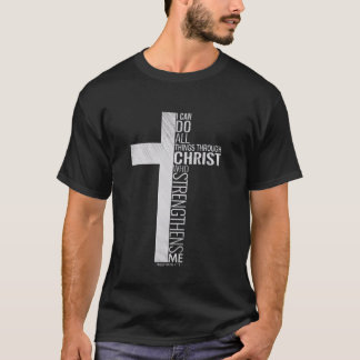 Camiseta Vintage Retro Cross with Bible verse Philippians 4