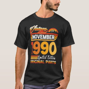 Camiseta Vintage retro de 32 años noviembre 1990 32º nacimi