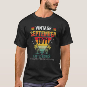 Camiseta Vintage retro de 51 años septiembre 1971 51º Bir