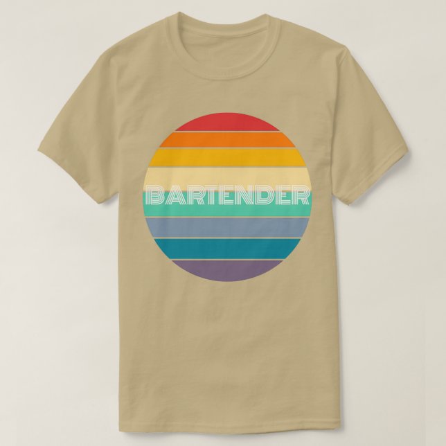 Camiseta Vintage retro de arcoiris BARTENDER (Diseño del anverso)