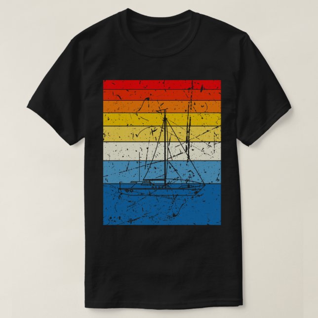 Camiseta Vintage Retro de barco de vela (Diseño del anverso)