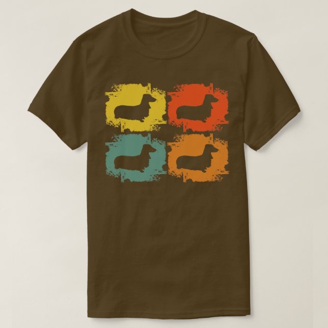 Camiseta Vintage retro de Dachshund 1 (Diseño del anverso)