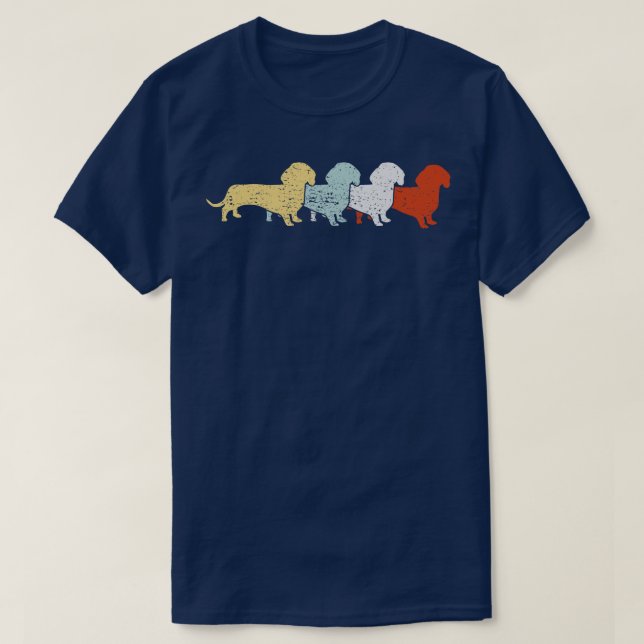 Camiseta Vintage retro de Dachshund 3 (Diseño del anverso)
