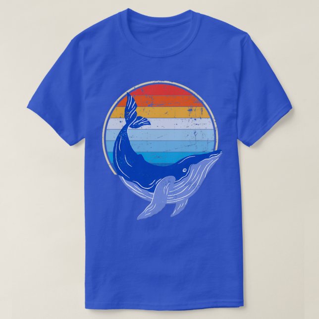 Camiseta Vintage retro de la ballena azul (Diseño del anverso)