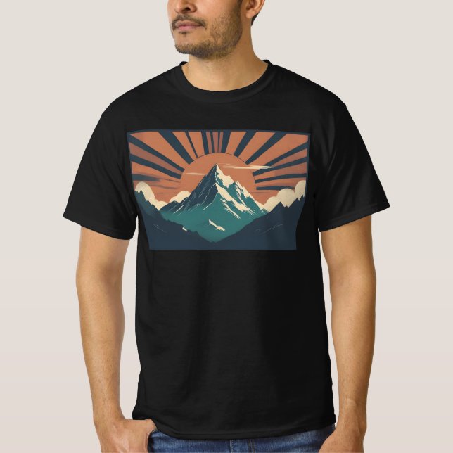 Camiseta Vintage retro de montaña (Anverso)