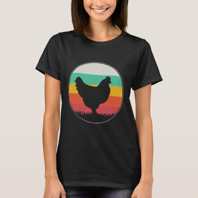 Camiseta Vintage retro de pollo 44 (Anverso)