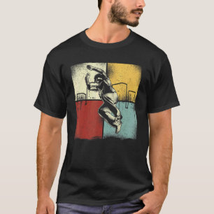 Camiseta Vintage retro de traza de marcha libre de parkour