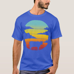 Camiseta Vintage retro de vaca Sunset 60's 70s para hombres