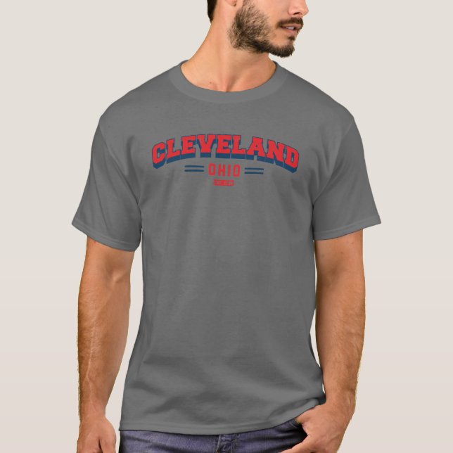 Camiseta Vintage Retro del Estado de Cleveland Ohio (Anverso)