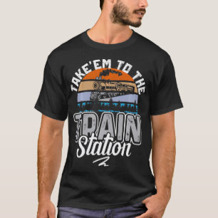 Camiseta Vintage Retro Del Ferrocarril Llevado Al Tren S
