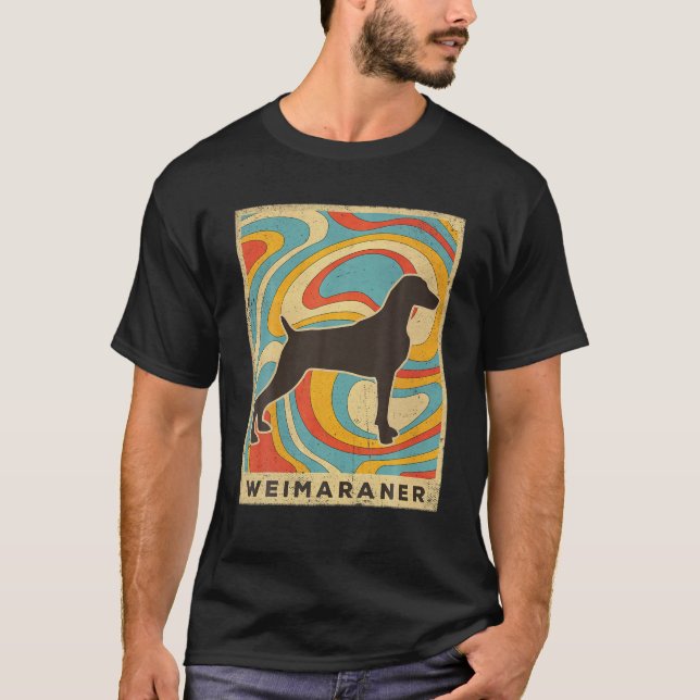 Camiseta Vintage retro del perro de Weimaraner (Anverso)
