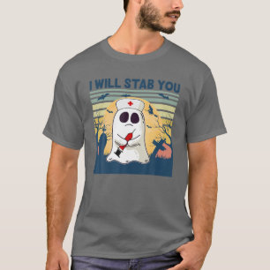 Camiseta Vintage retro disfraz de fantasma de enfermería de