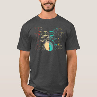 Camiseta Vintage Retro Drums Sticks Drummer