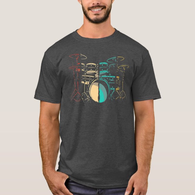 Camiseta Vintage Retro Drums Sticks Drummer (Anverso)