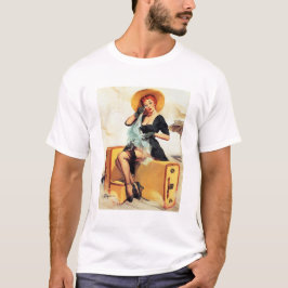 Camiseta Vintage Retro Elvgren Viajero Pinup chica Pin arri