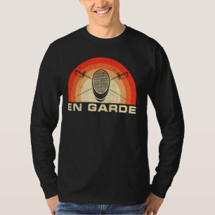 Camiseta Vintage Retro En Garde Máscara De Esgrima De Esgri